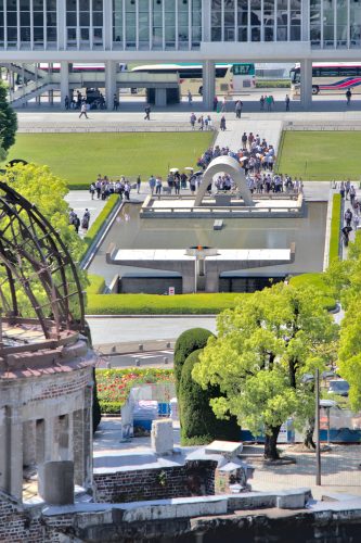 A view from the air of Five Peace Park landmarks at once