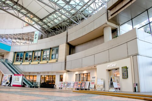 The entrance to reDine Hiroshima under the vaulted ceiling of Pacela